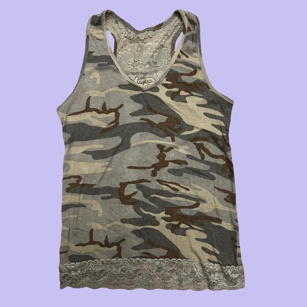 Camo lace cami tank